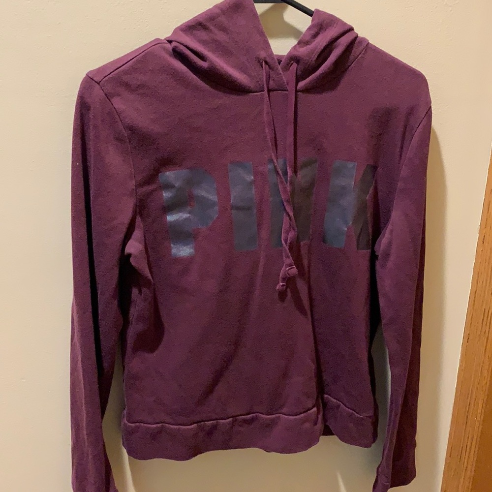 Pink Victoria Secret hoodie, Women’s size s, maroon